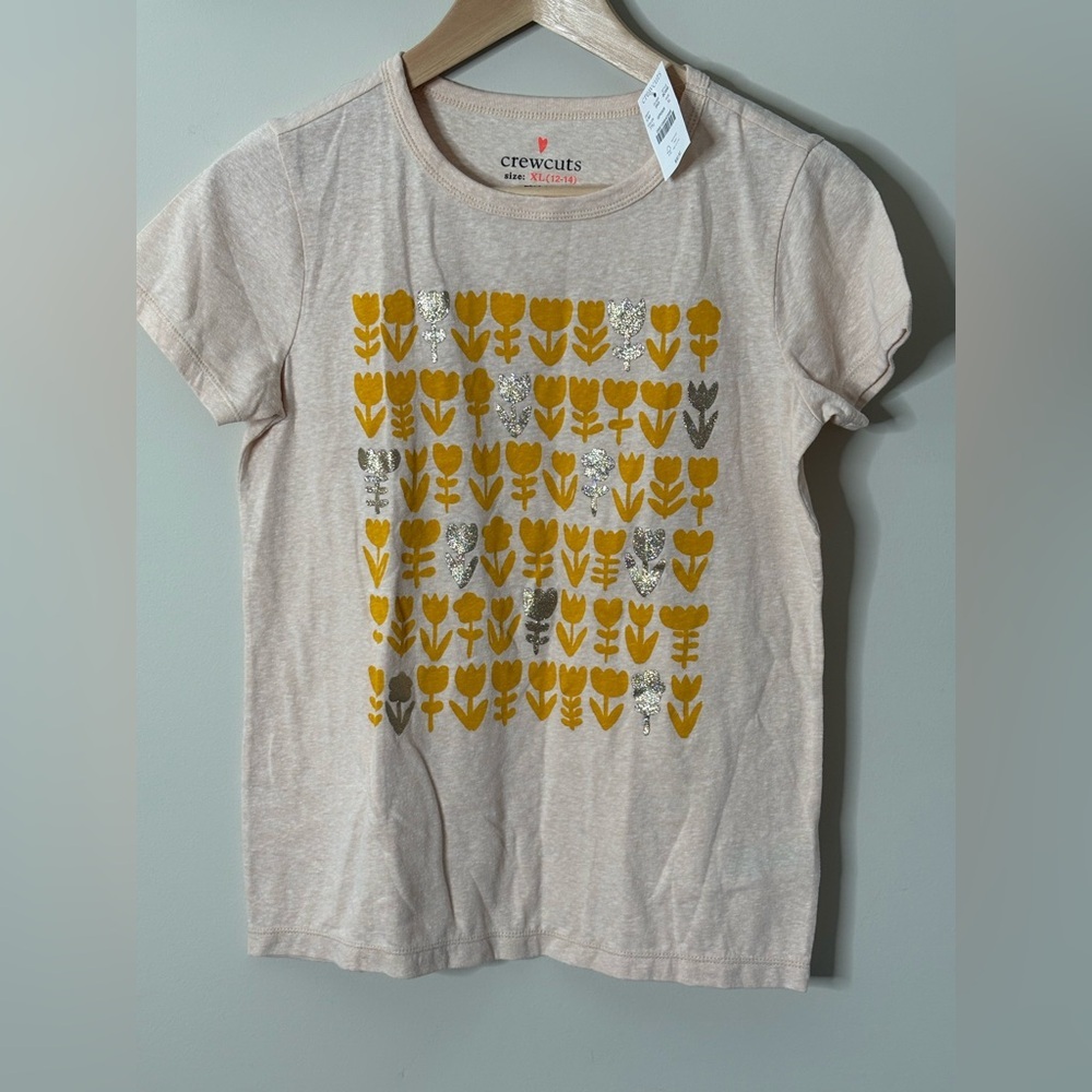 Crewcuts Flower Tshirt New with Tags Girls Size XL